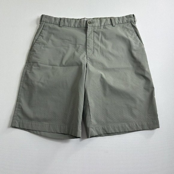 Nike Golf Shorts Mens 36 Striped Green Tour‎ Performance Tech 509181-320 Chino - Picture 1 of 5